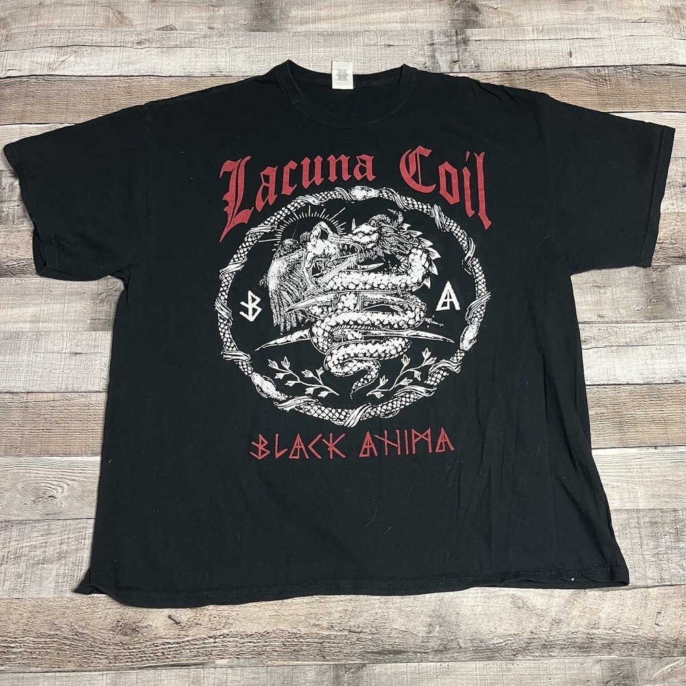 Lacuna Coil Shirt Size XL Black Heavy Rock Band Tee Black Anima